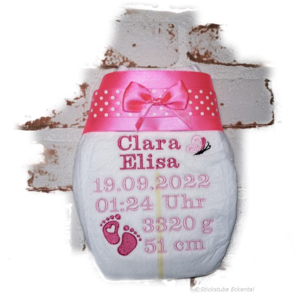 Farbenkombination Satinband pink mit Satinband  Punkt Nr. 9 Schleife Pink